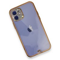 Newface iPhone 12 Kılıf Liva Taşlı Silikon - Pembe
