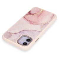 Newface iPhone 12 Kılıf Moda Simli Kapak - Rose