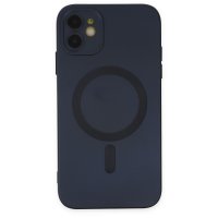 Newface iPhone 12 Kılıf Moshi Lens Magneticsafe Silikon - Lacivert