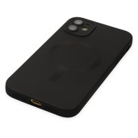 Newface iPhone 12 Kılıf Moshi Lens Magneticsafe Silikon - Siyah