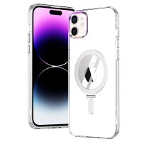 Newface iPhone 12 Kılıf Mudo Magneticsafe Standlı Kapak - Şeffaf