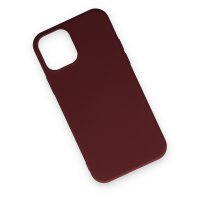 Newface iPhone 12 Kılıf Nano içi Kadife Silikon - Bordo