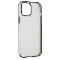 Newface iPhone 12 Kılıf Pc Sert Şeffaf Kapak - Siyah