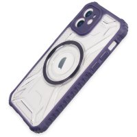 Newface iPhone 12 Kılıf Prag Magneticsafe Kapak - Derin Mor