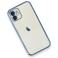 Newface iPhone 12 Kılıf Razer Lensli Silikon - Mavi