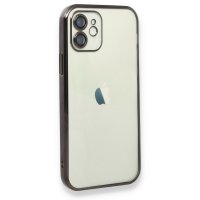 Newface iPhone 12 Kılıf Razer Lensli Silikon - Siyah