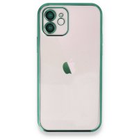 Newface iPhone 12 Kılıf Razer Lensli Silikon - Yeşil
