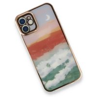 Newface iPhone 12 Mini Kılıf Çiçekli Silikon - Turkuaz