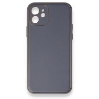 Newface iPhone 12 Mini Kılıf Coco Deri Silikon Kapak - Gri