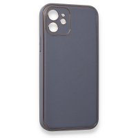 Newface iPhone 12 Mini Kılıf Coco Deri Silikon Kapak - Gri