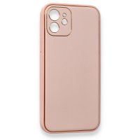 Newface iPhone 12 Mini Kılıf Coco Deri Silikon Kapak - Pembe