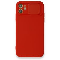 Newface iPhone 12 Mini Kılıf Color Lens Silikon - Kırmızı