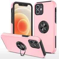 Newface iPhone 12 Mini Kılıf Elit Yüzüklü Kapak - Pembe