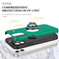 Newface iPhone 12 Mini Kılıf Elit Yüzüklü Kapak - Yeşil