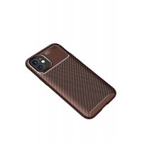 Newface iPhone 12 Mini Kılıf Focus Karbon Silikon - Kahverengi
