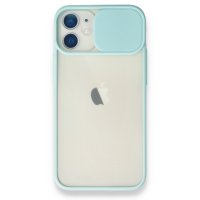Newface iPhone 12 Mini Kılıf Palm Buzlu Kamera Sürgülü Silikon - Turkuaz
