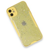Newface iPhone 12 Mini Kılıf Platin Simli Silikon - Sarı