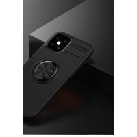 Newface iPhone 12 Mini Kılıf Range Yüzüklü Silikon - Siyah