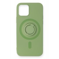 Newface iPhone 12 Mini Kılıf Viktor Yüzüklü Silikon - Yeşil