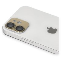 Newface iPhone 12 Mini Pers Alüminyum Kamera Lens - Gold