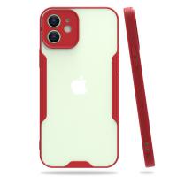Newface iPhone 12 Mini Kılıf Platin Silikon - Kırmızı