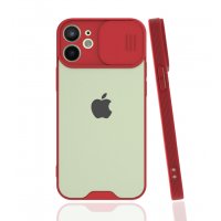 Newface iPhone 12 Mini Kılıf Platin Kamera Koruma Silikon - Kırmızı