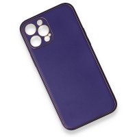 Newface iPhone 12 Pro Kılıf Coco Deri Silikon Kapak - Mor