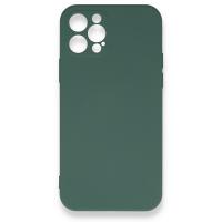 Newface iPhone 12 Pro Max Kılıf Nano içi Kadife  Silikon - Koyu Yeşil