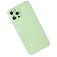 Newface iPhone 12 Pro Kılıf 360 Mat Full Body Silikon Kapak - Açık Yeşil