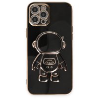 Newface iPhone 12 Pro Kılıf Aston Stand Silikon - Siyah