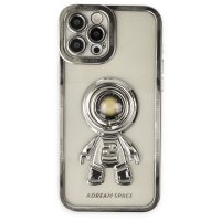 Newface iPhone 12 Pro Kılıf Astronot Silikon - Sarı X Smile