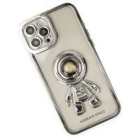 Newface iPhone 12 Pro Kılıf Astronot Silikon - Sarı X Smile