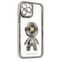 Newface iPhone 12 Pro Kılıf Astronot Silikon - Sarı X Smile