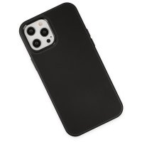 Newface iPhone 12 Pro Kılıf Asya Deri Silikon - Siyah