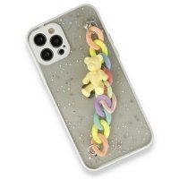 Newface iPhone 12 Pro Kılıf Ayıcıklı Silikon - Beyaz