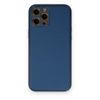 Newface iPhone 12 Pro Kılıf Coco Deri Silikon Kapak - Açık Mavi