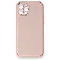 Newface iPhone 12 Pro Kılıf Coco Deri Silikon Kapak - Pembe