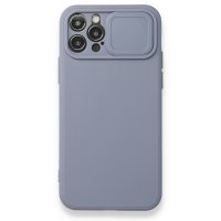 Newface iPhone 12 Pro Kılıf Color Lens Silikon - Gri