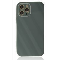 Newface iPhone 12 Pro Max Kılıf Glass Kapak - Koyu Yeşil