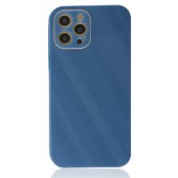 Newface iPhone 12 Pro Kılıf Glass Kapak - Mavi