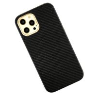 Newface iPhone 12 Pro Kılıf Hibrit Karbon Silikon - Siyah