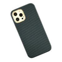 Newface iPhone 12 Pro Kılıf Hibrit Karbon Silikon - Yeşil