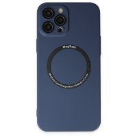Newface iPhone 12 Pro Kılıf Jack Magneticsafe Lens Silikon - Lacivert