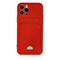 Newface iPhone 12 Pro Kılıf Kelvin Kartvizitli Silikon - Kırmızı