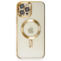 Newface iPhone 12 Pro Kılıf Kross Magneticsafe Kapak - Gold
