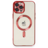Newface iPhone 12 Pro Kılıf Kross Magneticsafe Kapak - Kırmızı