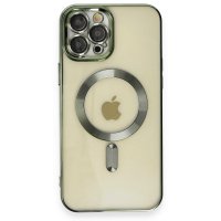Newface iPhone 12 Pro Kılıf Kross Magneticsafe Kapak - Koyu Yeşil