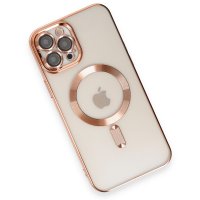 Newface iPhone 12 Pro Kılıf Kross Magneticsafe Kapak - Rose