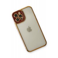 Newface iPhone 12 Pro Max Kılıf Liva Lens Silikon - Bordo