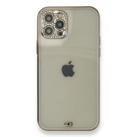 Newface iPhone 12 Pro Kılıf Liva Taşlı Silikon - Mor